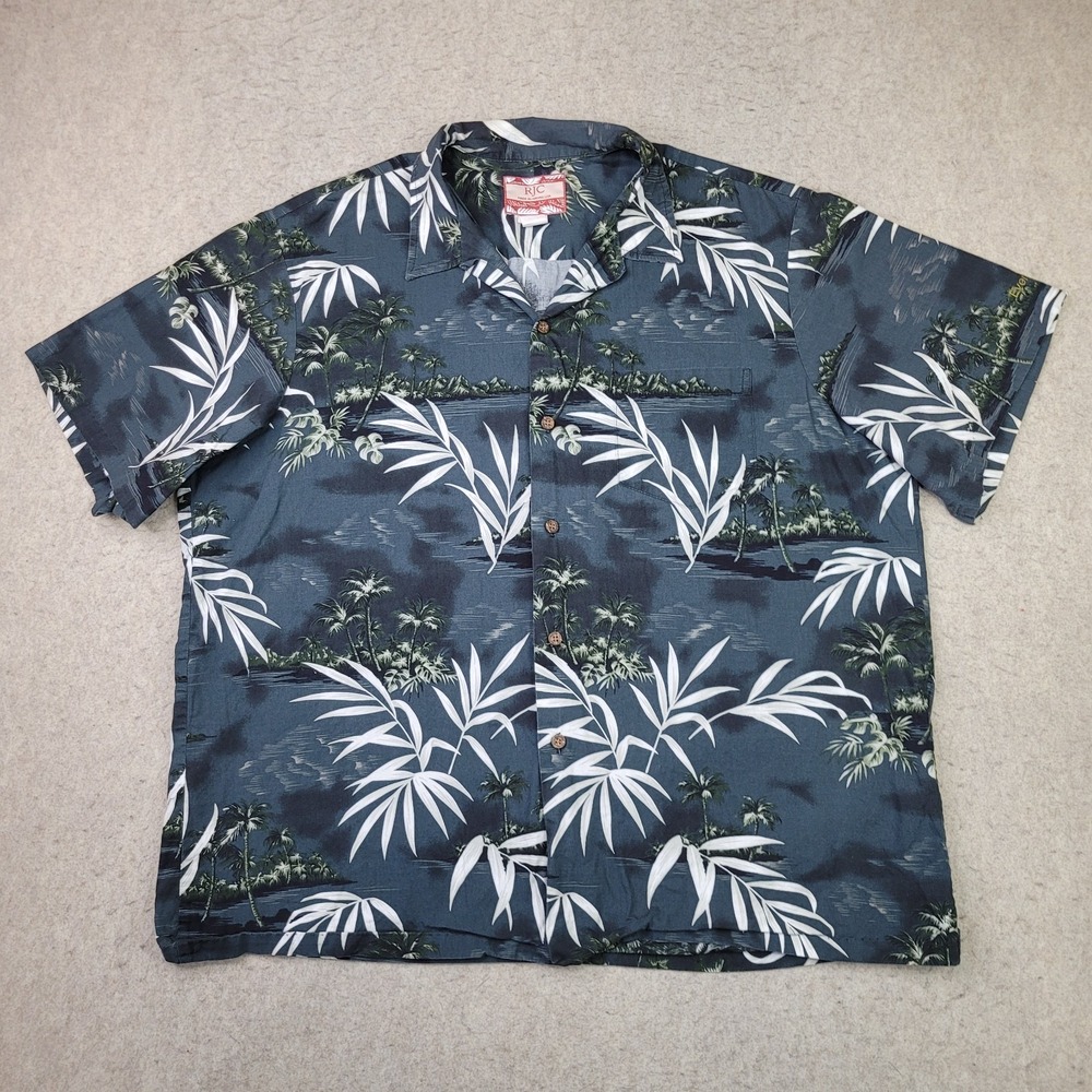 RJC Hawaiian Shirt‎ Mens 2XL Short Sleeve Tropical Button Up Made in Hawaii VTG